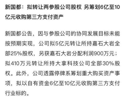 新國(guó)都豪擲10億收購(gòu)支付牌照，科技硬件巨頭加速布局金融科技